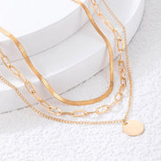 Three-layer Golden Necklace