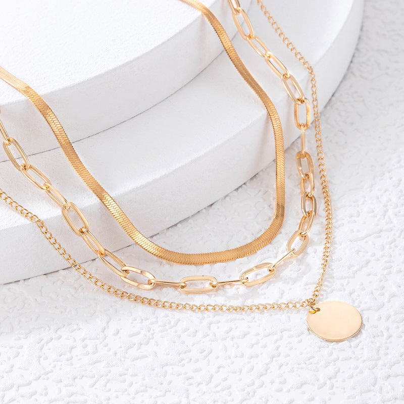 Three-layer Golden Necklace