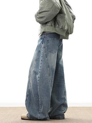 Mens Retro Wide Jeans