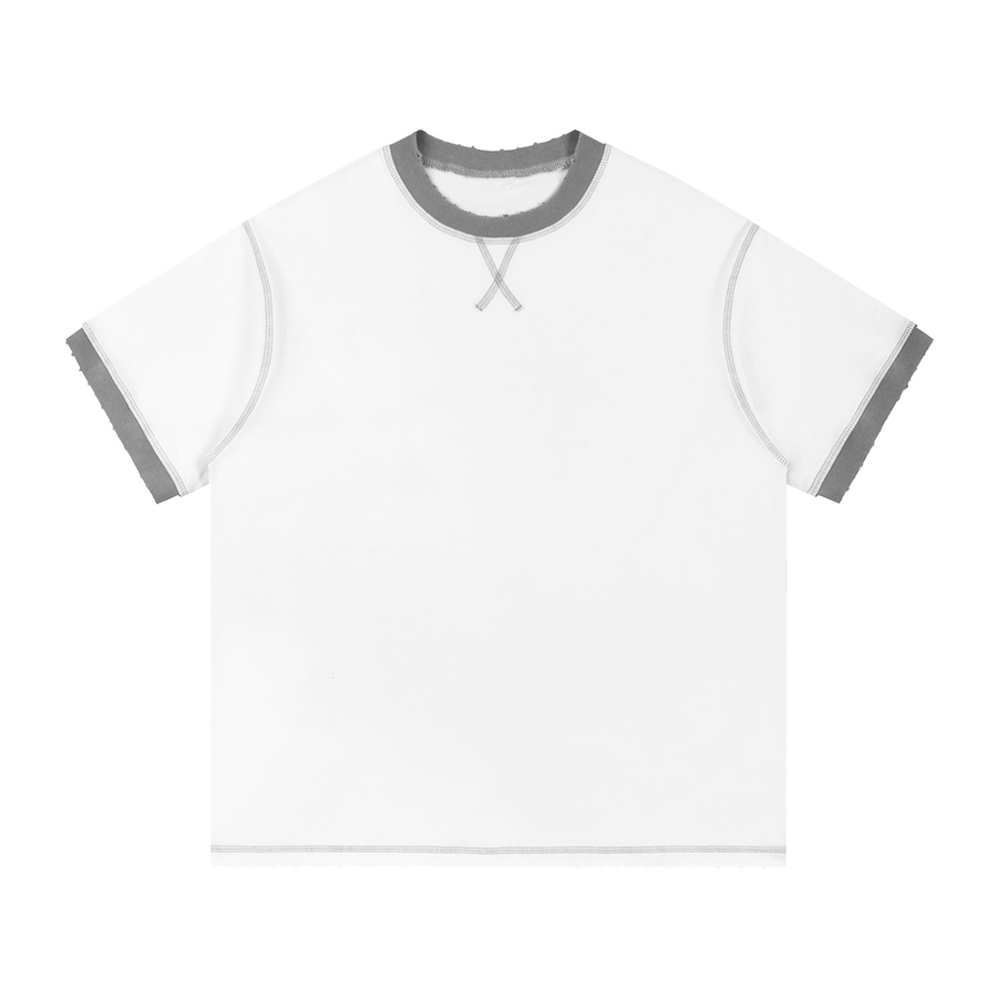 Stitched Cotton T-Shirt