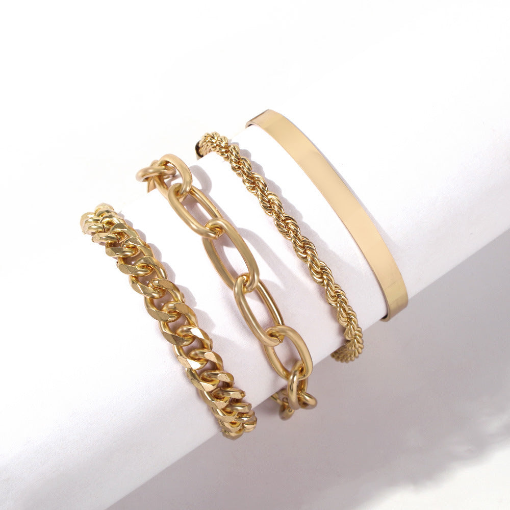 Gold Chain bracelet Set