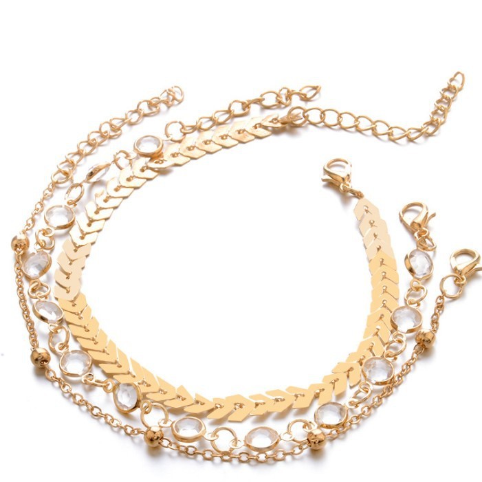 Multilayer Popular Crystal Beach Anklet