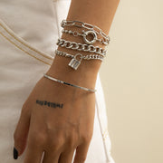 Multi-element Geometric Round Buckle Set Bracelet