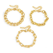 Texture Chain Bracelet Set