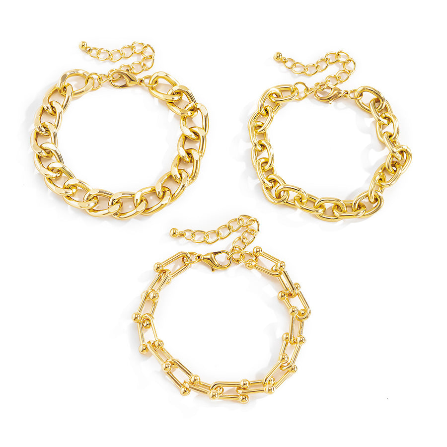 Texture Chain Bracelet Set