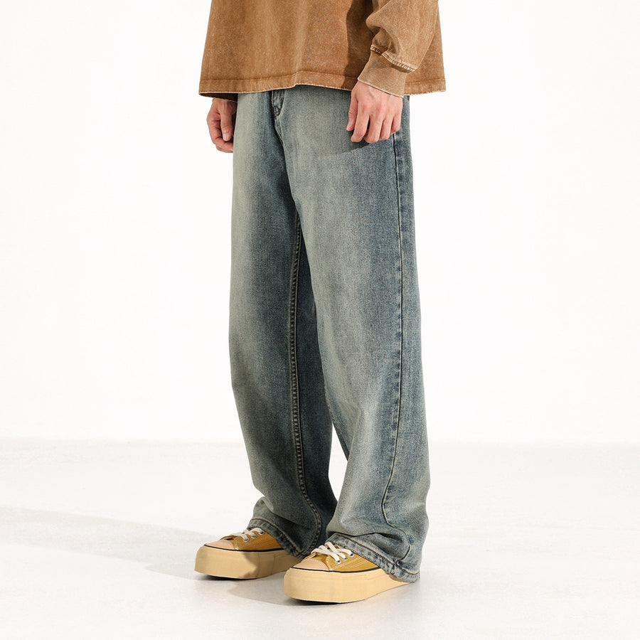 Mens Loose Wide-leg Jeans