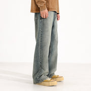 Mens Loose Wide-leg Jeans
