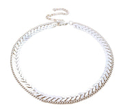 Two Layers Fishbone Choker Necklace
