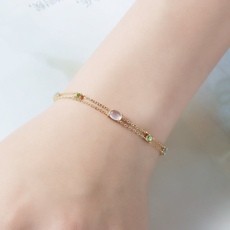 Natural Crystal Layered Bracelet