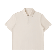 Zip Cotton Polo Shirt