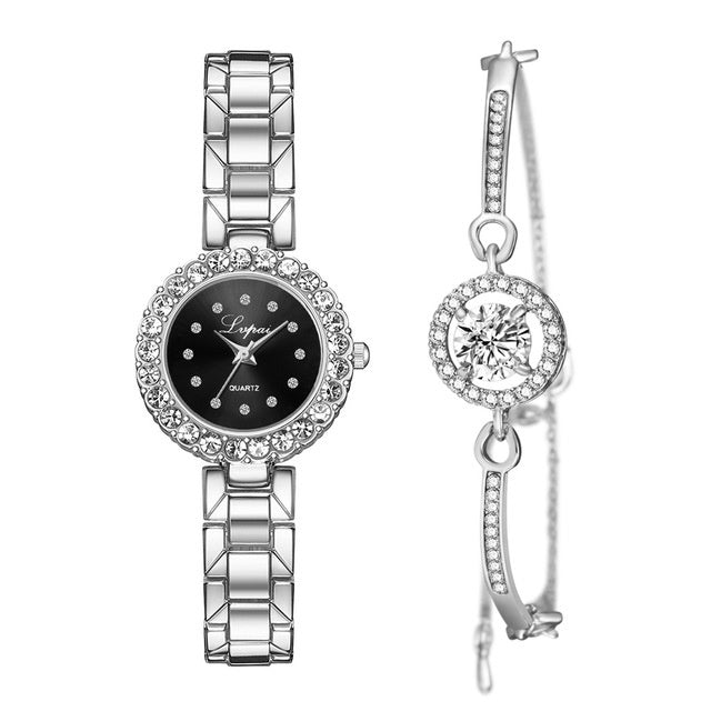 Crystal quartz watch set