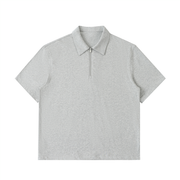 Zip Cotton Polo Shirt