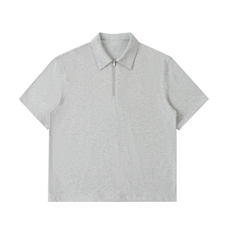 Zip Cotton Polo Shirt