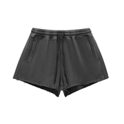 Raw Edge Drawstring Shorts