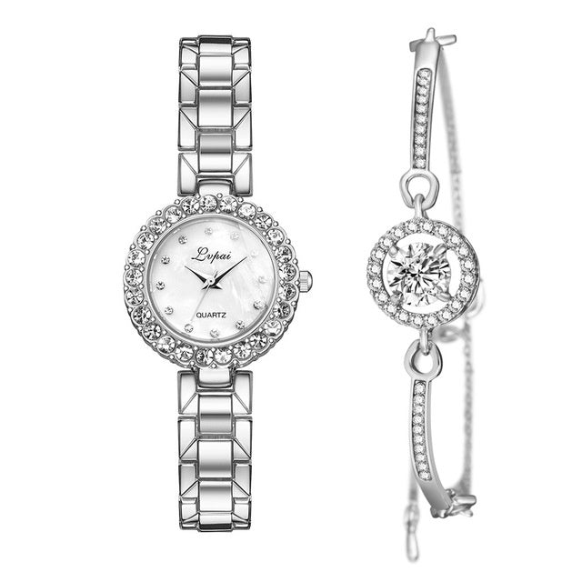 Crystal quartz watch set