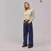 Straight Striped Jeans