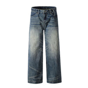 Blue Loose Straight Jeans