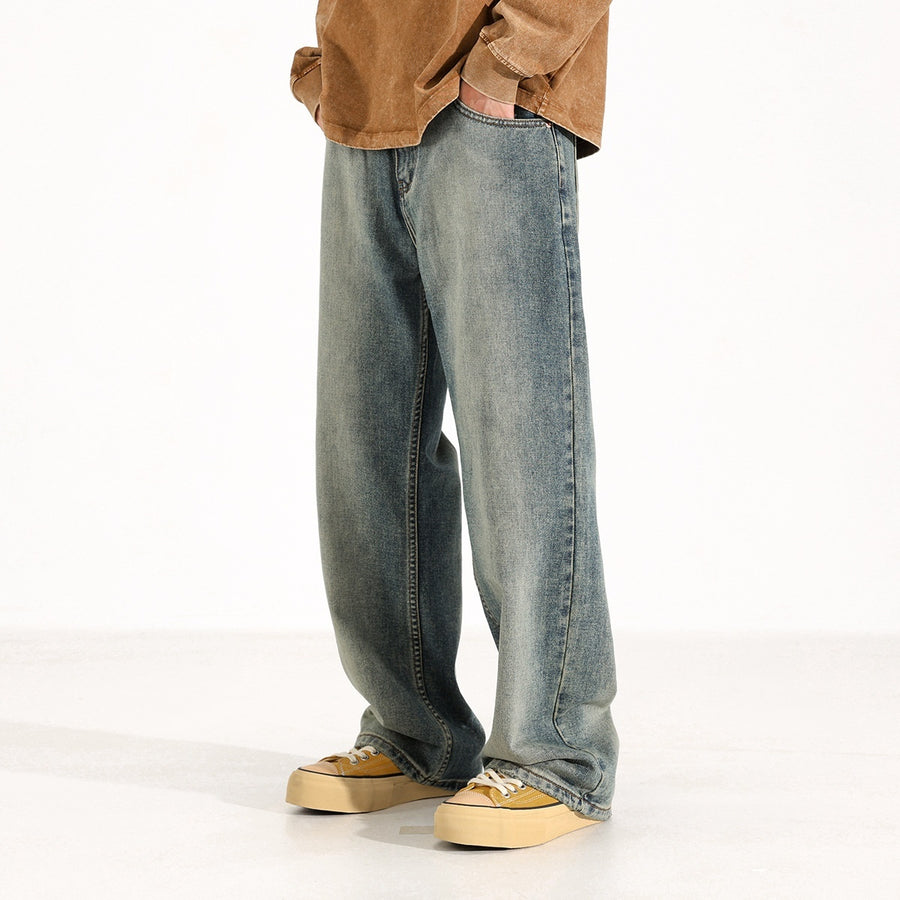 Mens Loose Wide-leg Jeans
