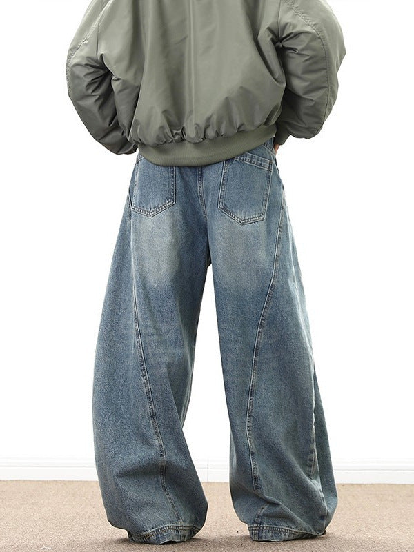 Mens Retro Wide Jeans