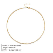 Round Tennis Clavicle Necklace