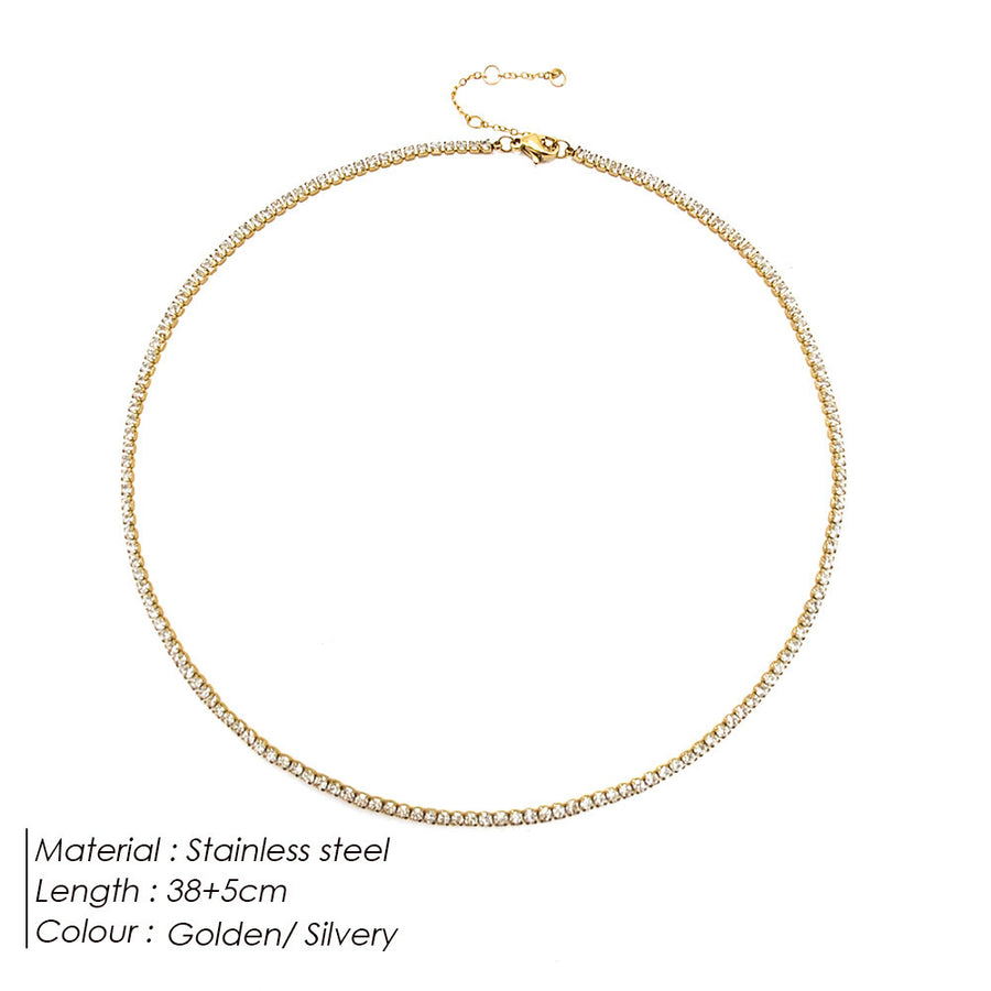 Round Tennis Clavicle Necklace