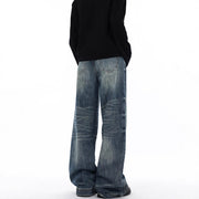 Blue Loose Straight Jeans