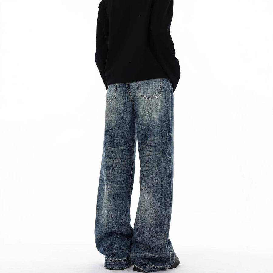 Blue Loose Straight Jeans
