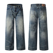 Blue Loose Straight Jeans