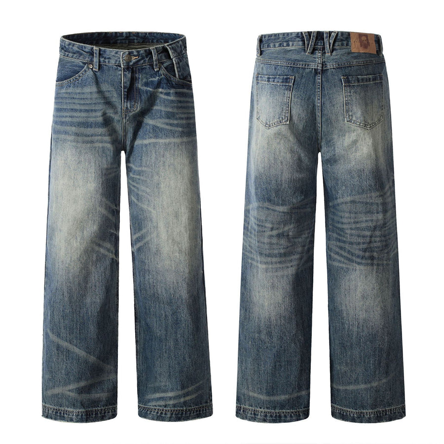 Blue Loose Straight Jeans