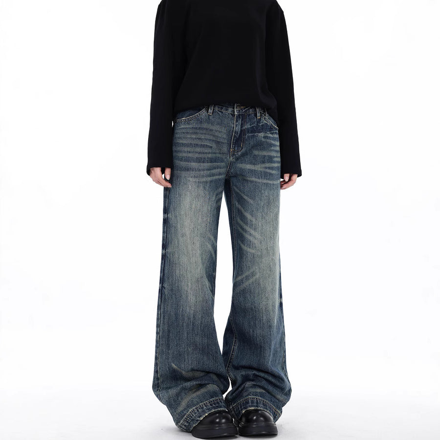 Blue Loose Straight Jeans
