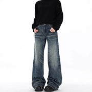 Blue Loose Straight Jeans