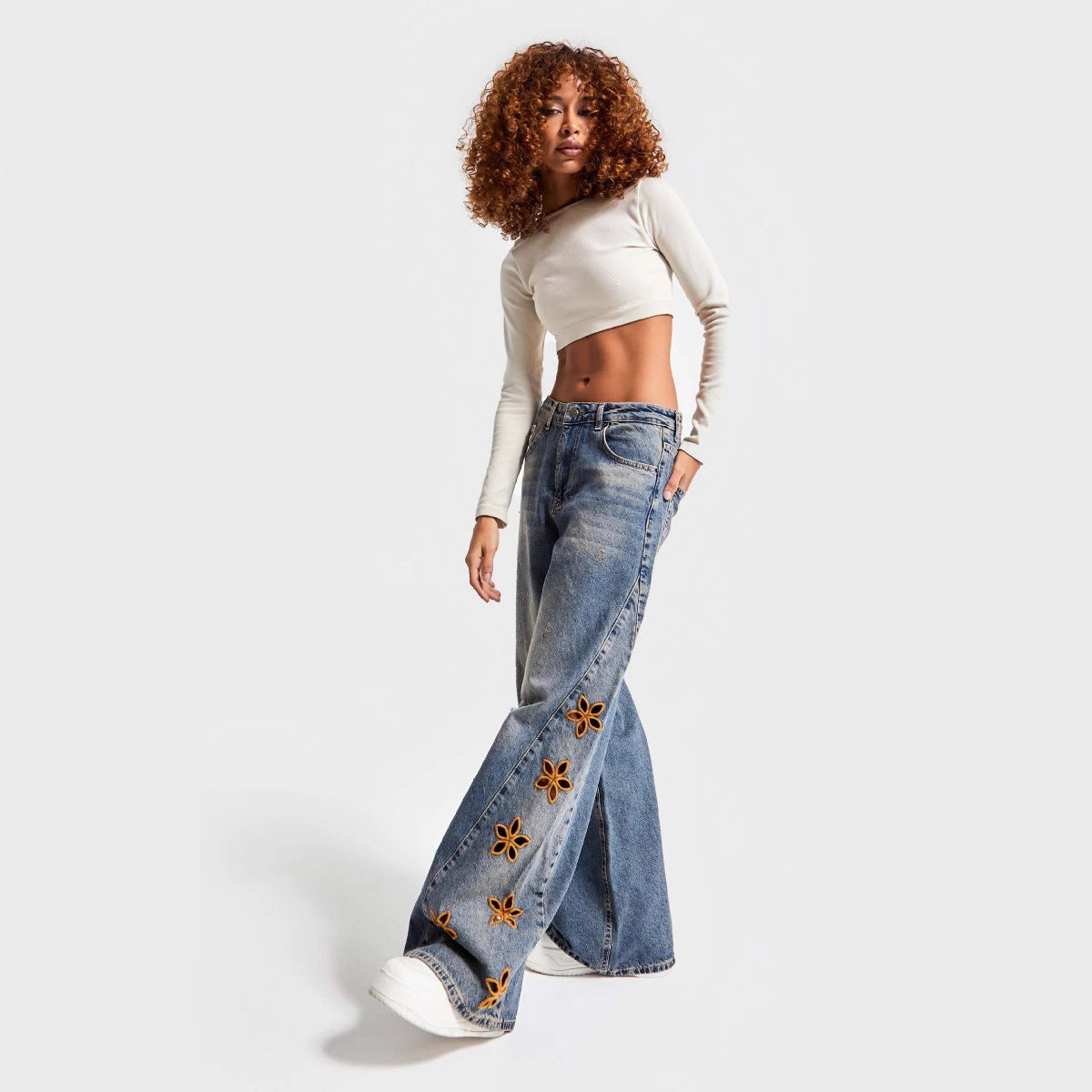 Relaxed Embroidered Jeans