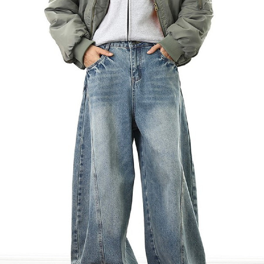 Mens Retro Wide Jeans