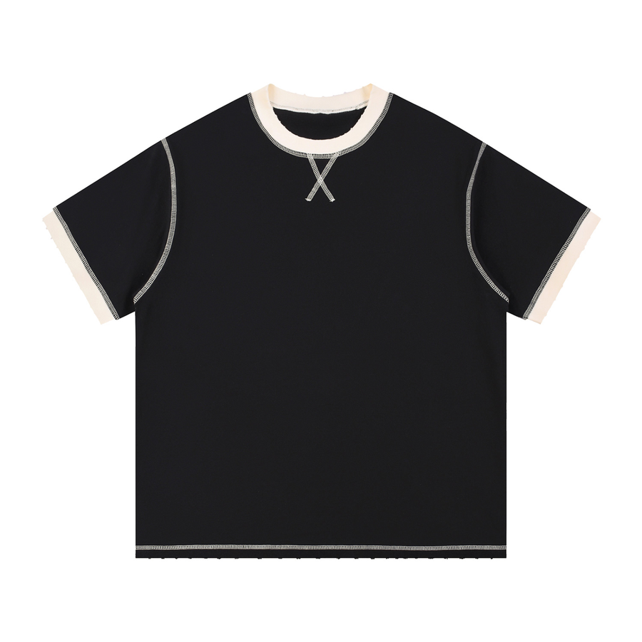 Stitched Cotton T-Shirt