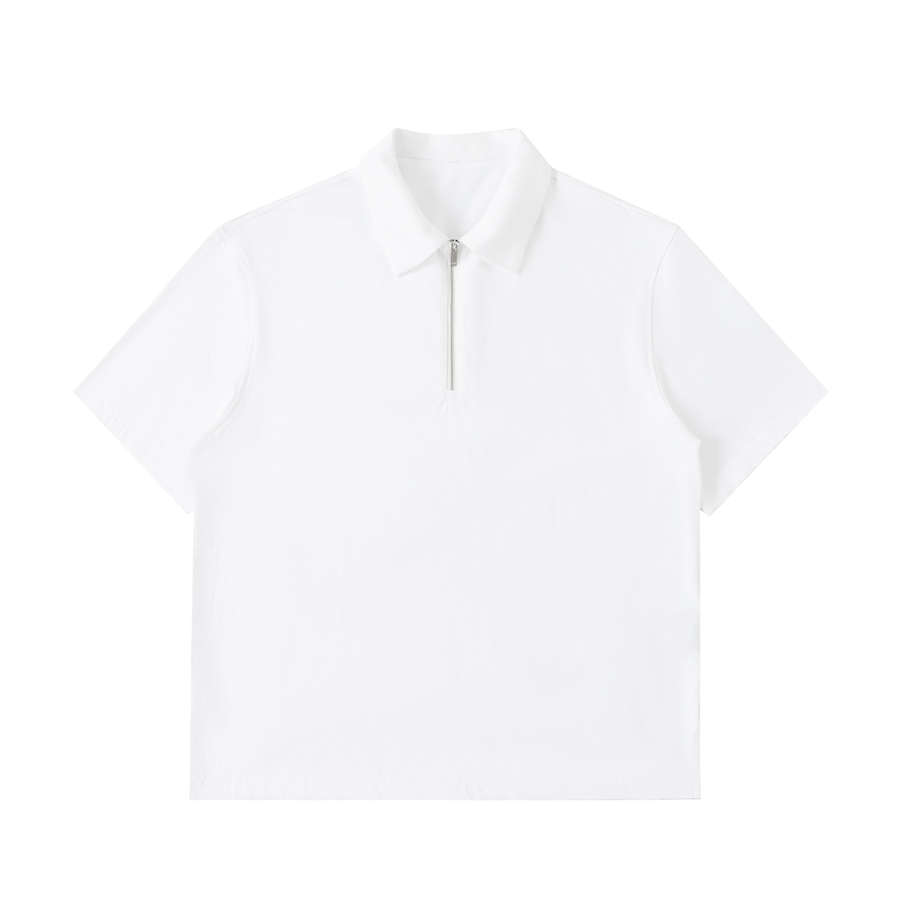 Zip Cotton Polo Shirt