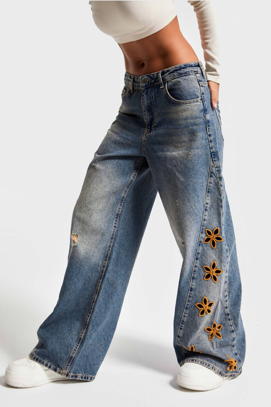Relaxed Embroidered Jeans