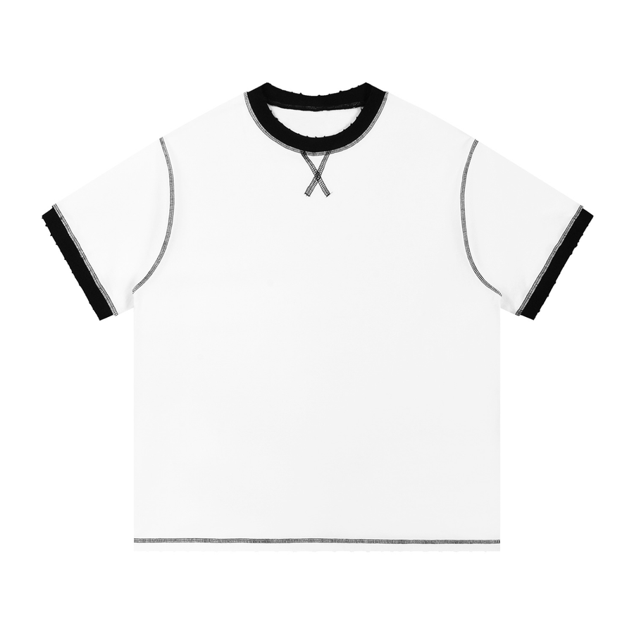 Stitched Cotton T-Shirt