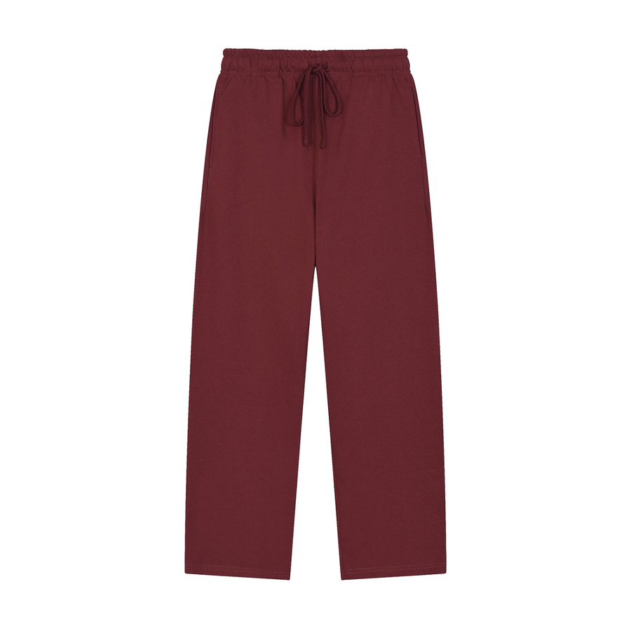 Solid Color Straight-Leg Sweatpants