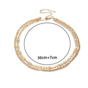 Two Layers Fishbone Choker Necklace