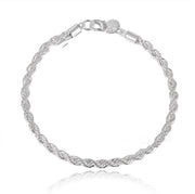 Silver Jewelry Rope Bracelet
