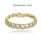 10mm Diamond Cuban Link Necklace and Bracelet Set