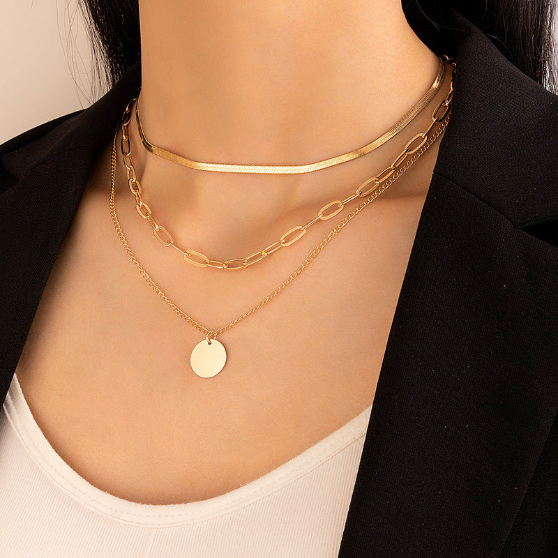 Three-layer Golden Necklace