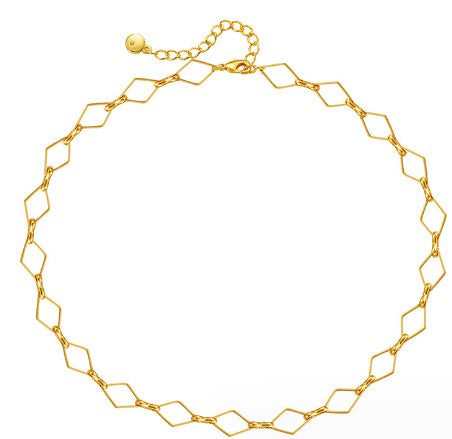 Hollow Diamond Clavicle Chain Necklace