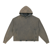 Vintage Frayed-Hem Hoodie