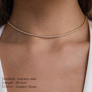 Round Tennis Clavicle Necklace