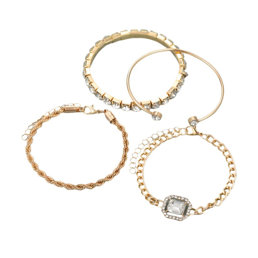 Clear Crystal Bracelet Set
