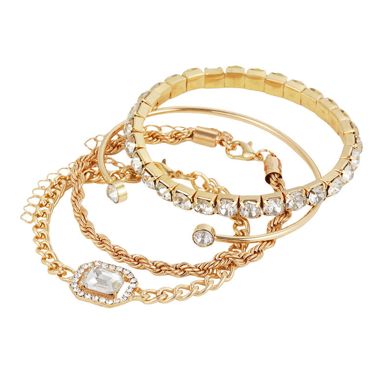 Clear Crystal Bracelet Set