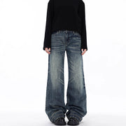 Blue Loose Straight Jeans