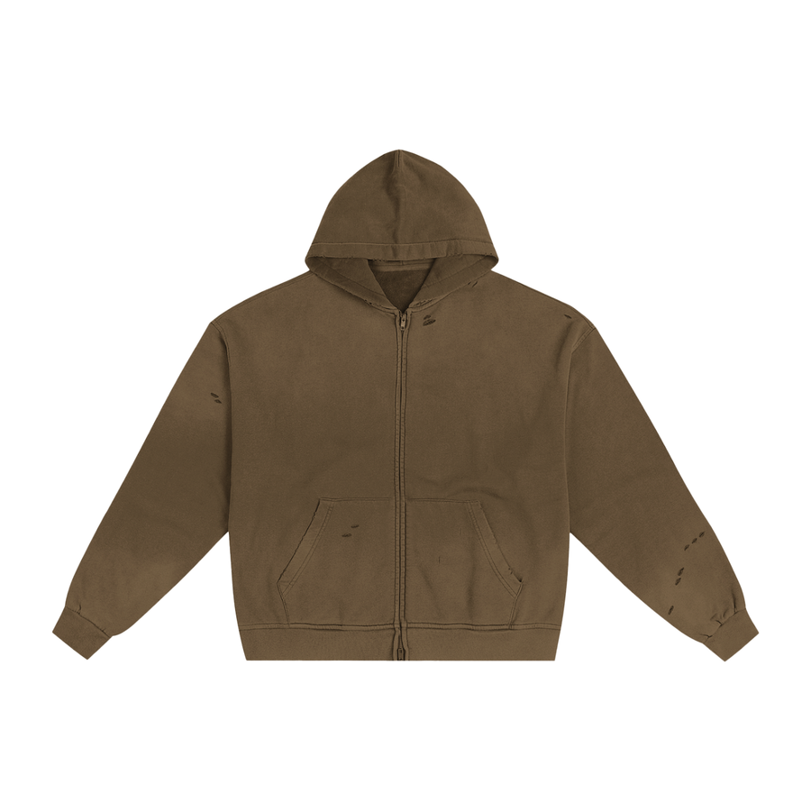 Frayed Sunfade Zip Hoodie