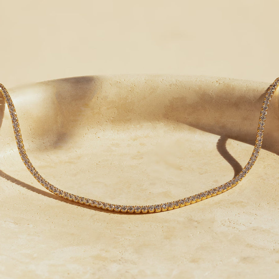 Round Tennis Clavicle Necklace